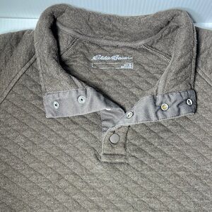 Eddie Bauer Men's Brown Quilted Polo Shirt